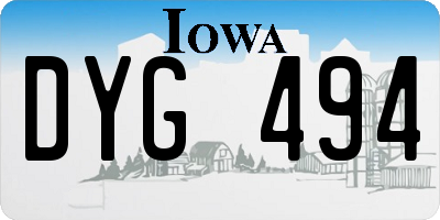 IA license plate DYG494