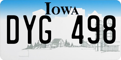 IA license plate DYG498
