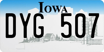 IA license plate DYG507