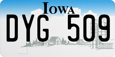 IA license plate DYG509