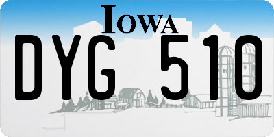 IA license plate DYG510