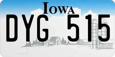 IA license plate DYG515