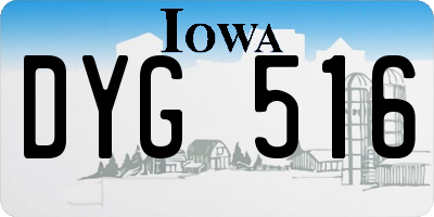 IA license plate DYG516