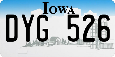 IA license plate DYG526