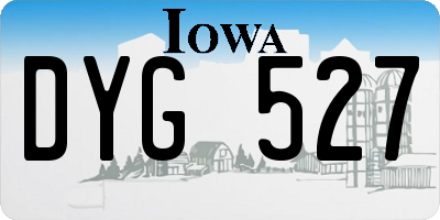 IA license plate DYG527