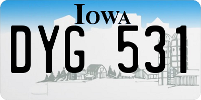 IA license plate DYG531