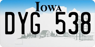 IA license plate DYG538