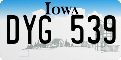 IA license plate DYG539