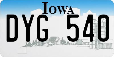 IA license plate DYG540