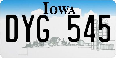 IA license plate DYG545