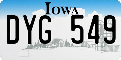 IA license plate DYG549