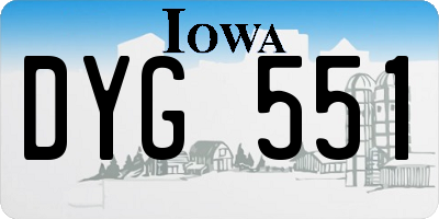IA license plate DYG551