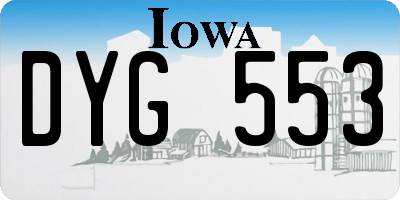 IA license plate DYG553