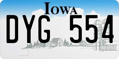 IA license plate DYG554