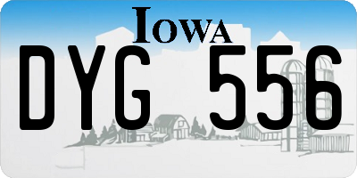 IA license plate DYG556