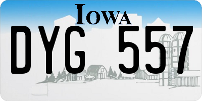 IA license plate DYG557