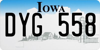 IA license plate DYG558