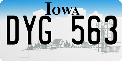 IA license plate DYG563
