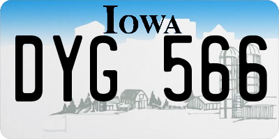 IA license plate DYG566