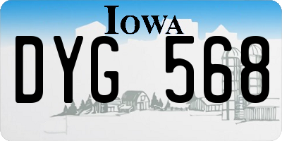 IA license plate DYG568