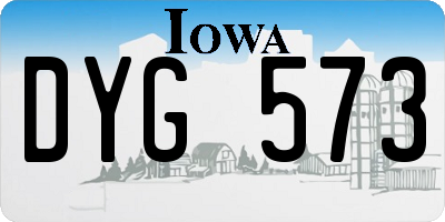 IA license plate DYG573