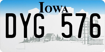 IA license plate DYG576