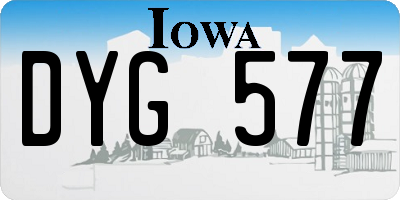 IA license plate DYG577