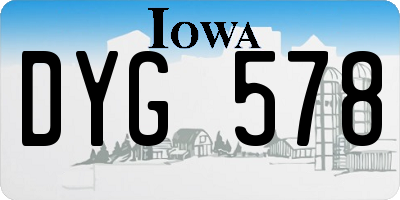 IA license plate DYG578