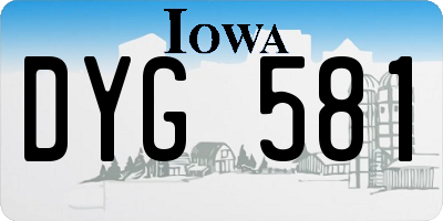 IA license plate DYG581