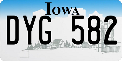IA license plate DYG582