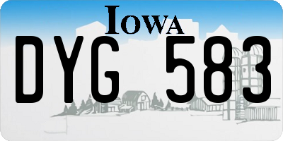IA license plate DYG583