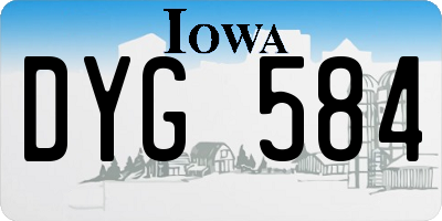 IA license plate DYG584