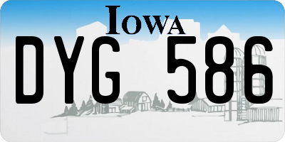 IA license plate DYG586