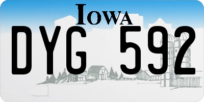 IA license plate DYG592
