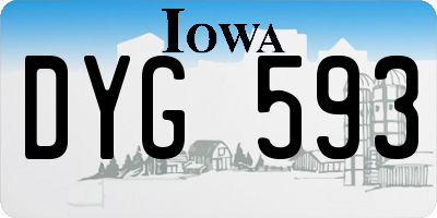 IA license plate DYG593