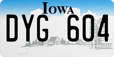 IA license plate DYG604