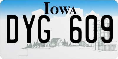 IA license plate DYG609