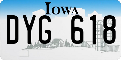 IA license plate DYG618