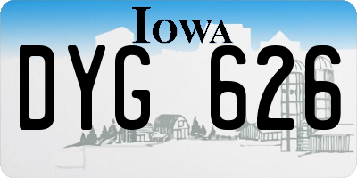 IA license plate DYG626