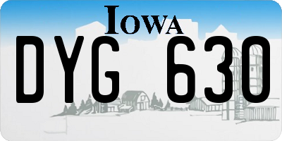 IA license plate DYG630