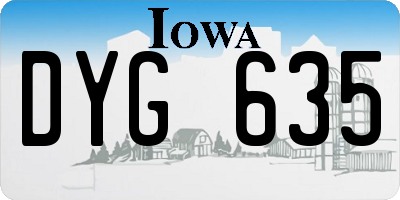 IA license plate DYG635
