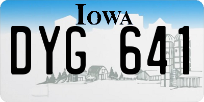 IA license plate DYG641