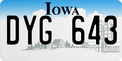 IA license plate DYG643