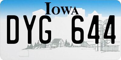 IA license plate DYG644