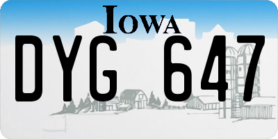 IA license plate DYG647