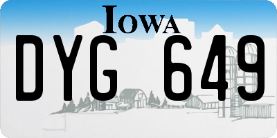 IA license plate DYG649