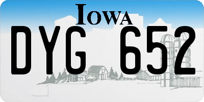 IA license plate DYG652