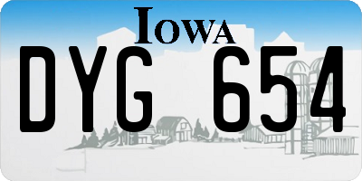 IA license plate DYG654