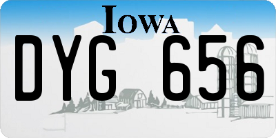 IA license plate DYG656