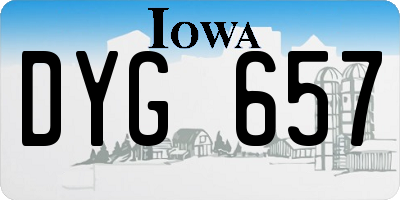 IA license plate DYG657